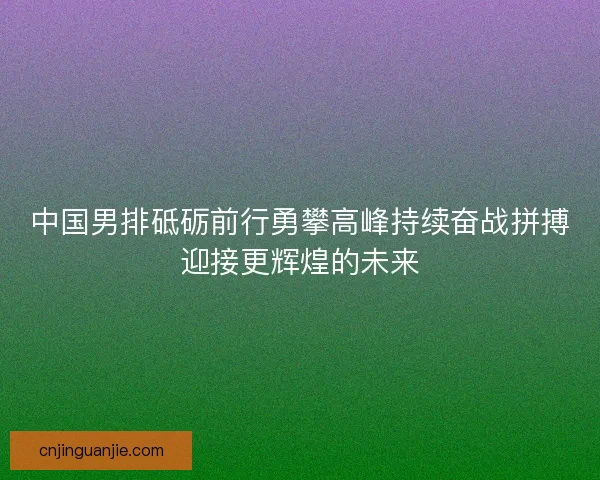 中国男排砥砺前行勇攀高峰持续奋战拼搏迎接更辉煌的未来